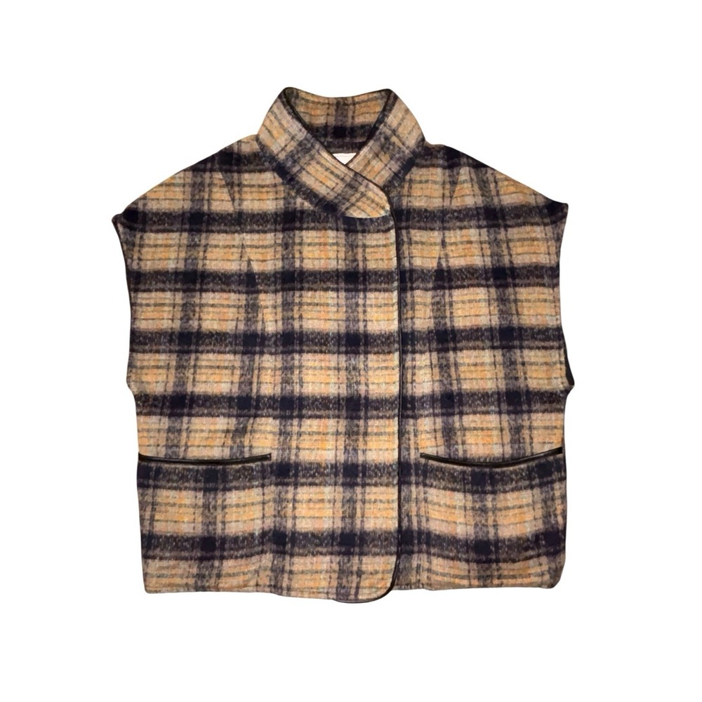 Andersen & Lauth Anthropologie Plaid Flannel Jacket‎ Vest OVERSIZED  One Size